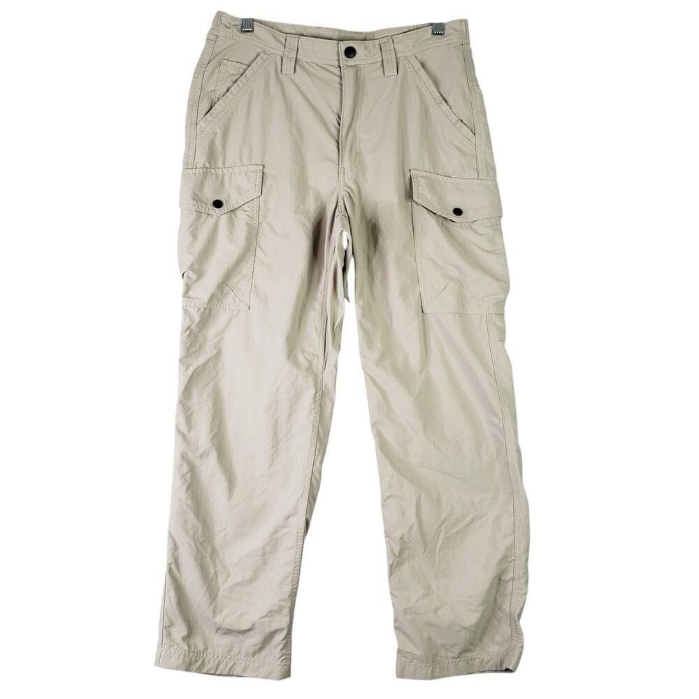Duluth Trading Co Dry On The Fly Men 32x30 Tan Cargo Ripstop Pants Stretch
